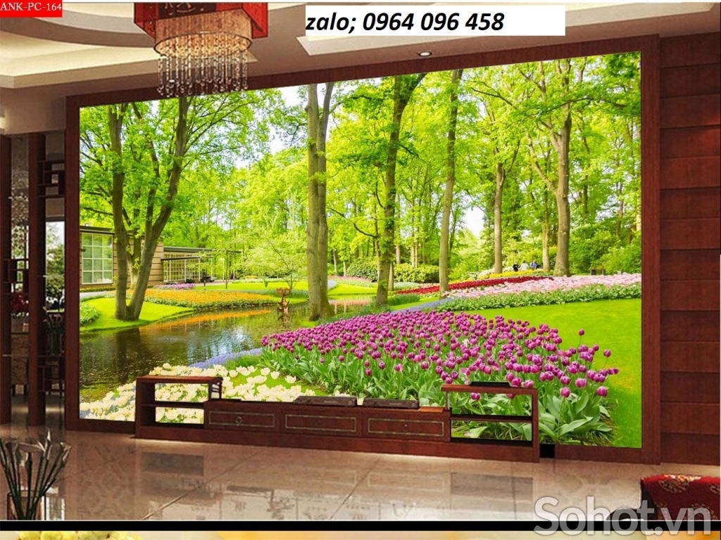 Tranh gạch 3d phong cảnh phòng khách - HBX33