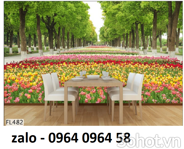 Tranh gạch 3d con đường hàng cây - CBV643