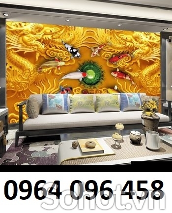 Tranh gạch 3d rồng phượng - BCV32