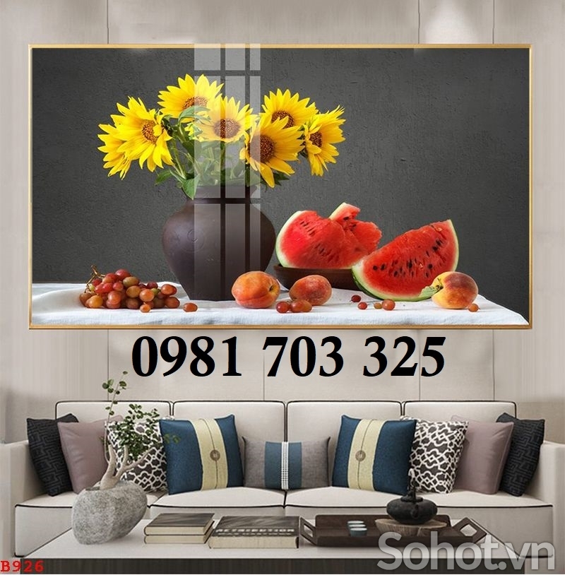 Gạch tranh trang trí bình hoa đẹp