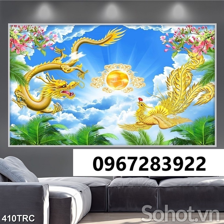 Tranh gạch đẹp rồng phượng cao cấp