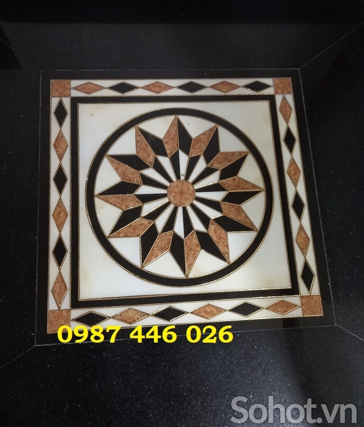 Gạch cầu thang chiếu nghi hoa văn khắc vàng HP972