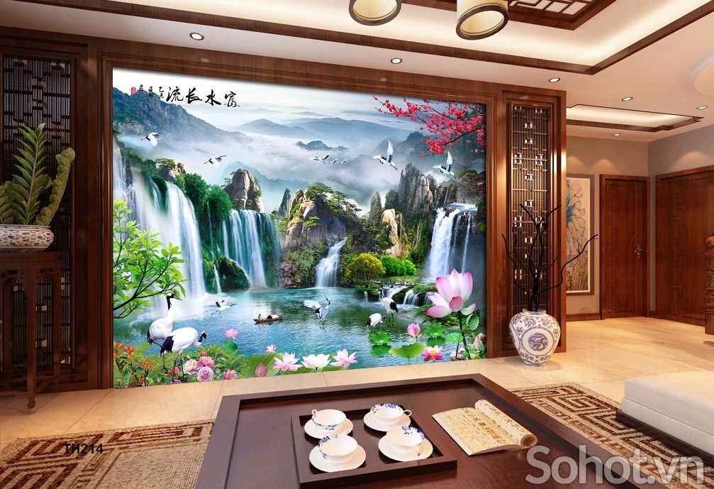 Tranh gạch 3d dán tường phong cảnh đồng quê - 8876CV