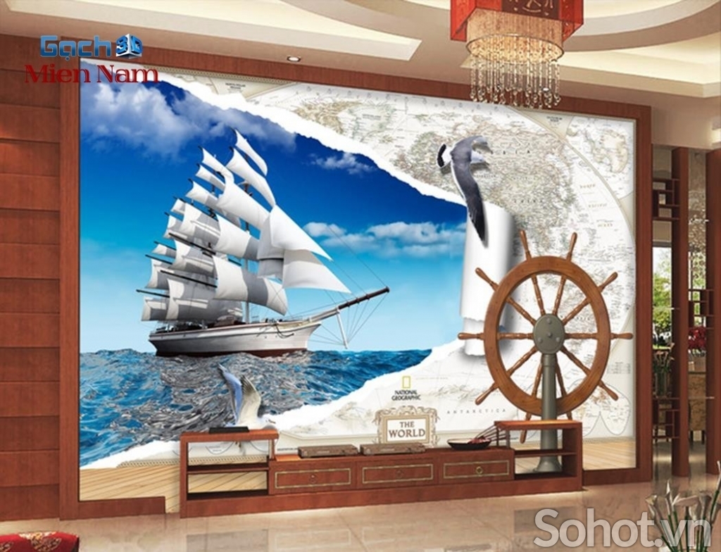 Tranh gạch thuyền buồm