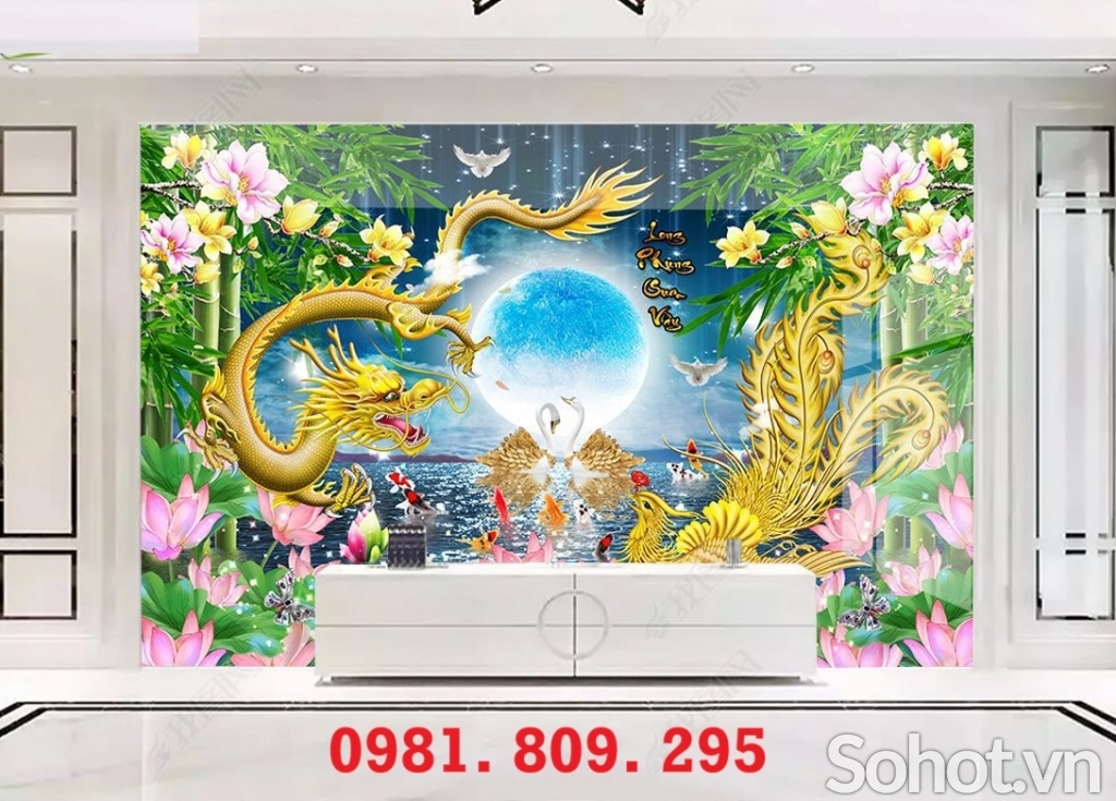 Gạch tranh rồng phượng HN888