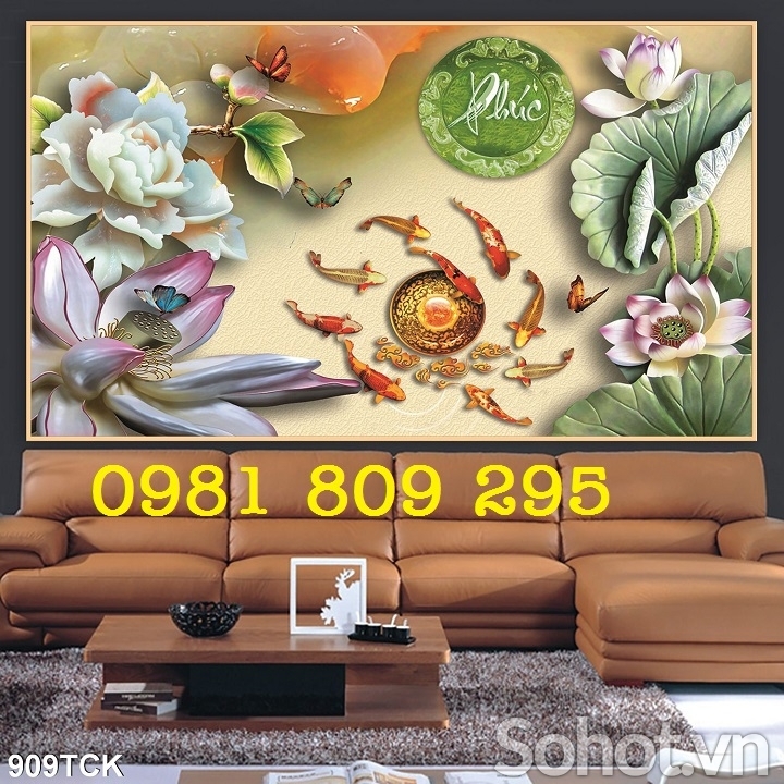 Gạch tranh cửu ngư đồ , tranh gạch