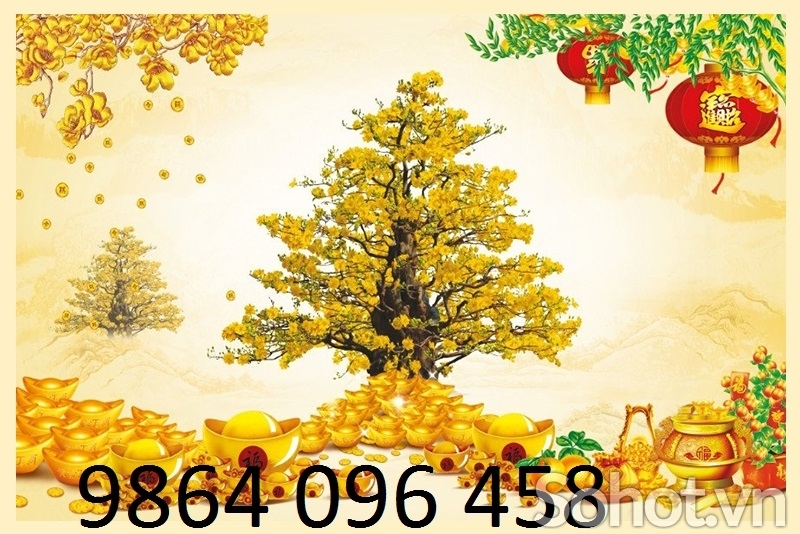 Tranh gạch cây tiền vàng 3d - HGD32