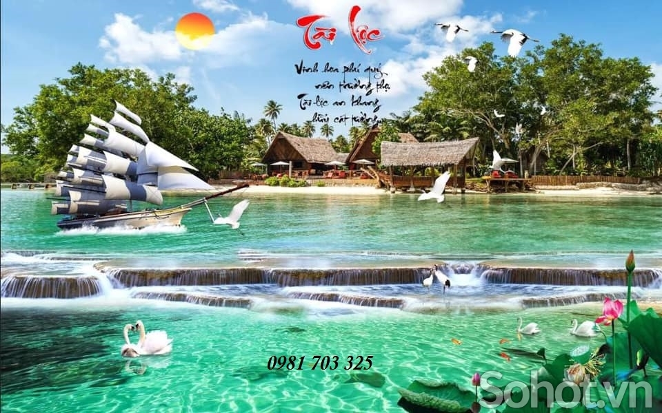 Tranh gạch 3D phòng khách