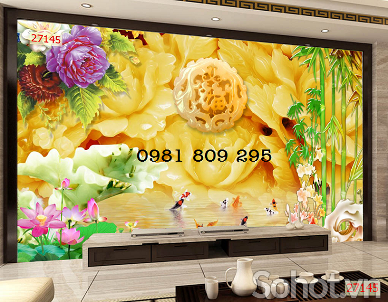 Tranh cá chép - gạch tranh 3d