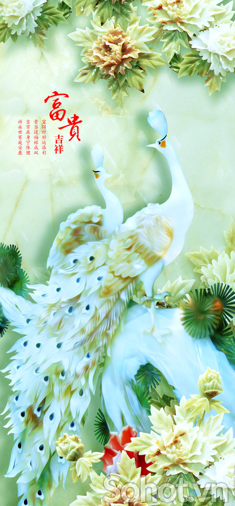 Tranh gạch 3d hoa ngọc - FDS4