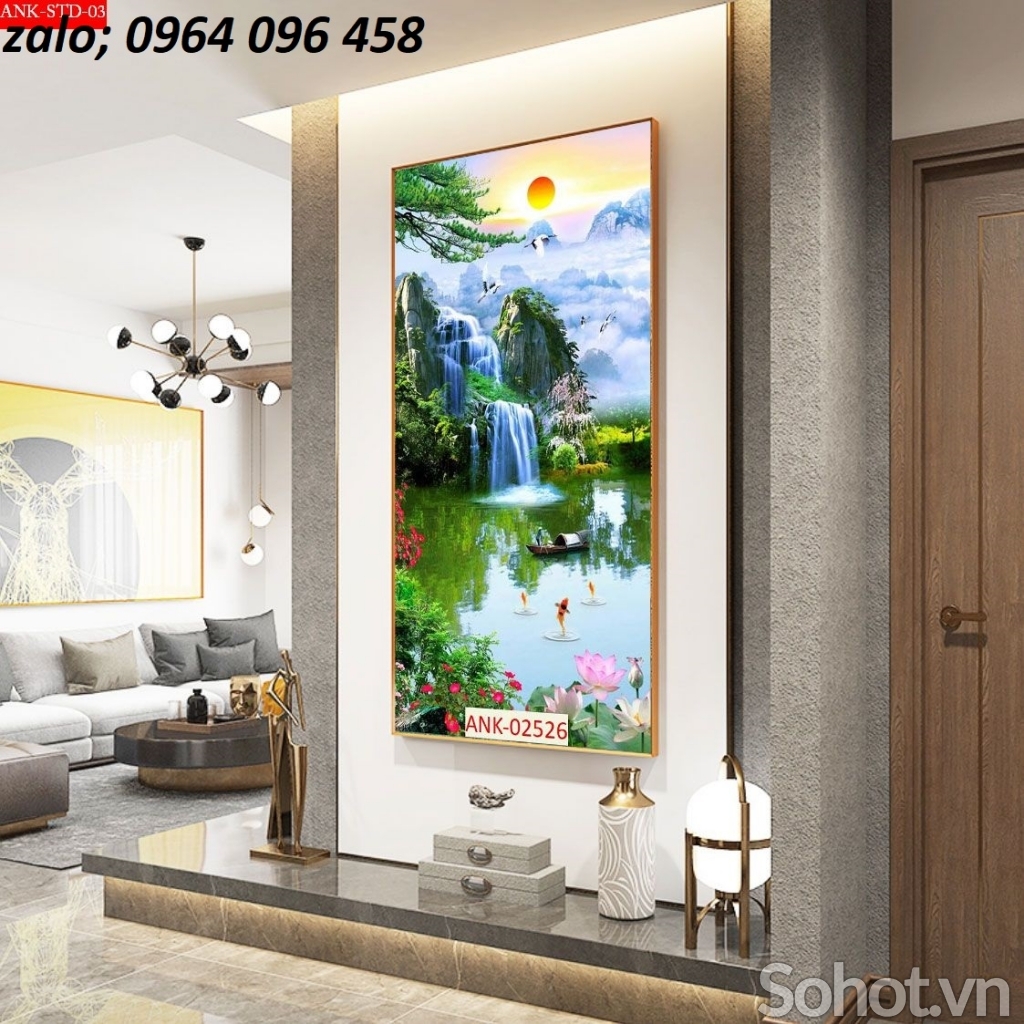 Tranh gạch 3d phong cảnh khổ đứng - NBV43