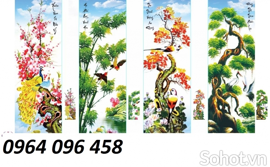 Tranh gạch 3d tứ quý - 632XC
