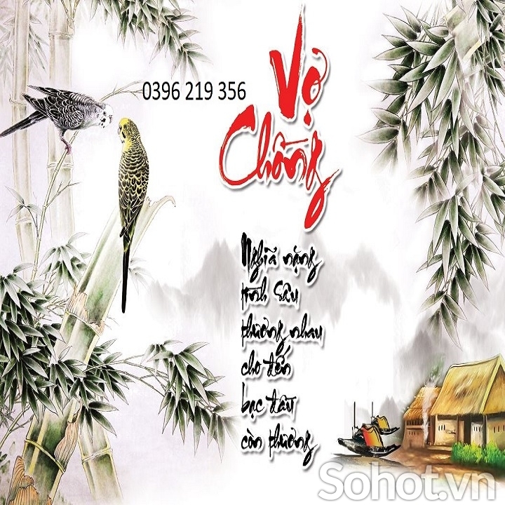 Tranh gạch cha mẹ vợ chồng trang trí 3D