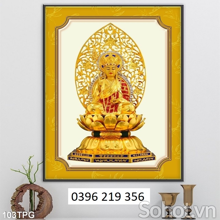 Tranh Phật 3d trang trí phòng khách Phong thủy