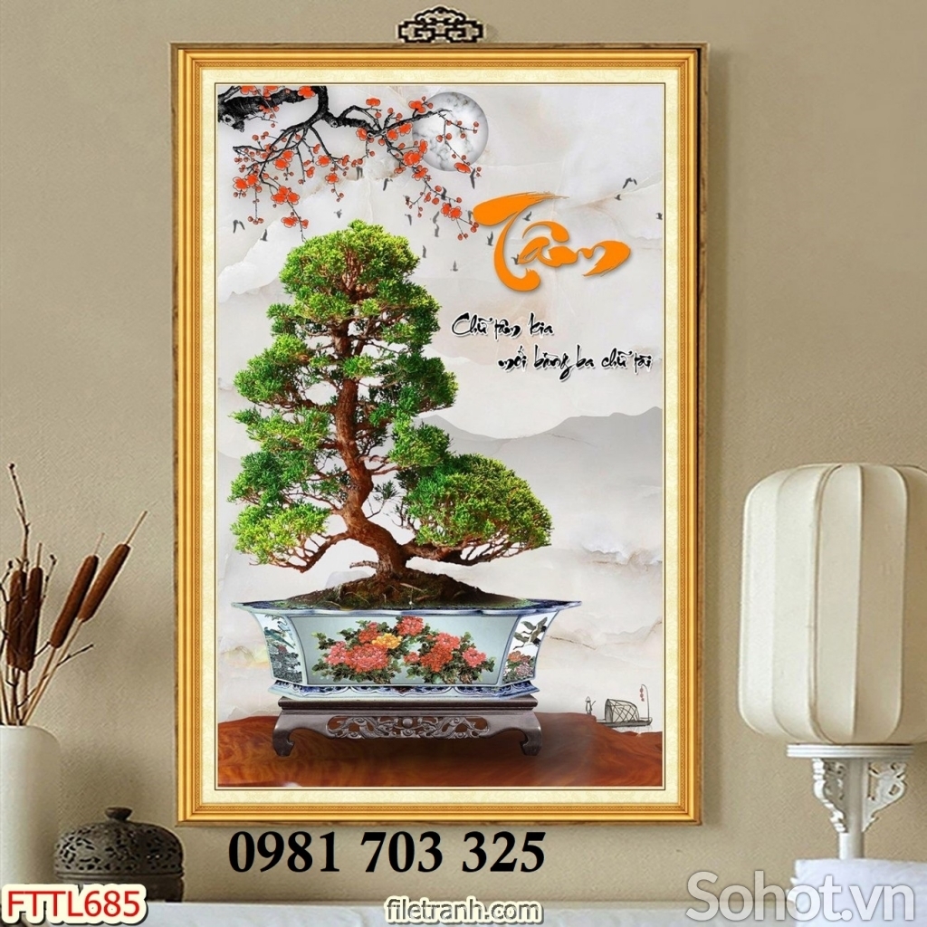 Tranh gạch hoa mai trang trí