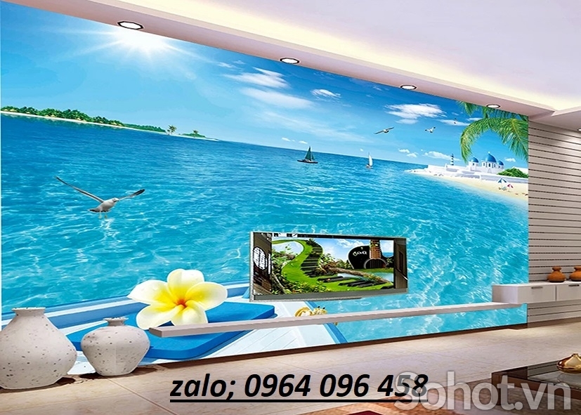 Tranh gạch 3d phong cảnh biển - gạch tranh 3d ốp tường - XZXX31