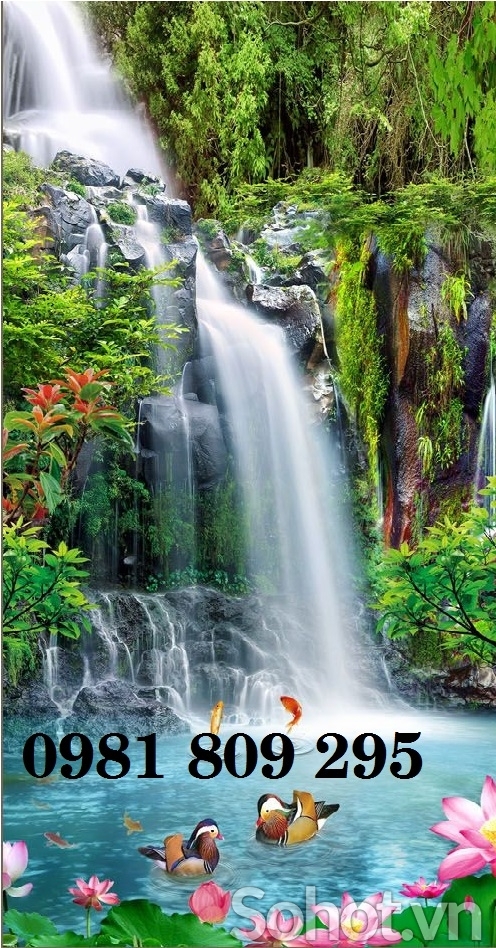 Tranh gạch thác nước - ốp tường 3d