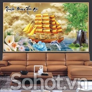 Tranh gạch phong thủy thuyền buồm - NBV85
