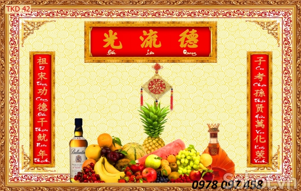 Tranh câu đối dán phòng thờ