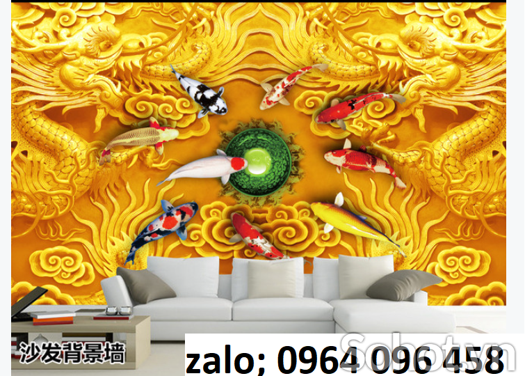 Tranh gạch 9 cá quần tụ - MVB94
