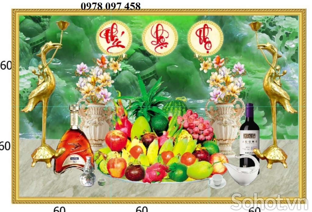 Tranh phòng thờ- gạch tranh 3D
