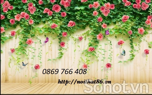 Tranh 3d hoa hồng trang trí ốp tường