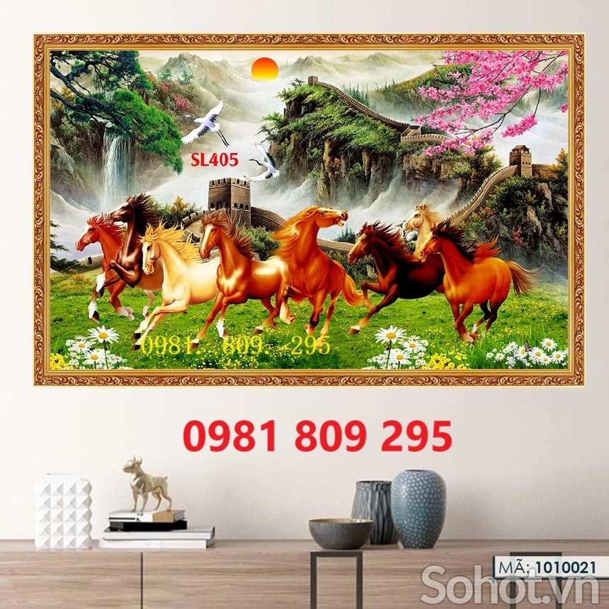 Tranh gạch ốp tường 3d ngựa , tranh phong thủy