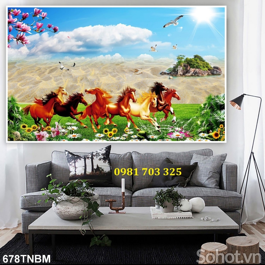 Tranh gạch đẹp 3d bát mã