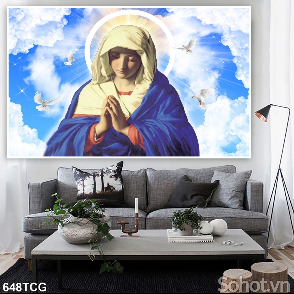 Gạch tranh 3D hình công giáo trang trí