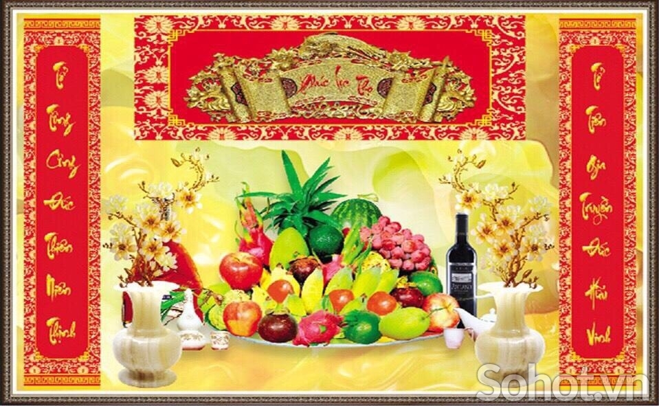 Tranh gạch trang trí phòng thờ