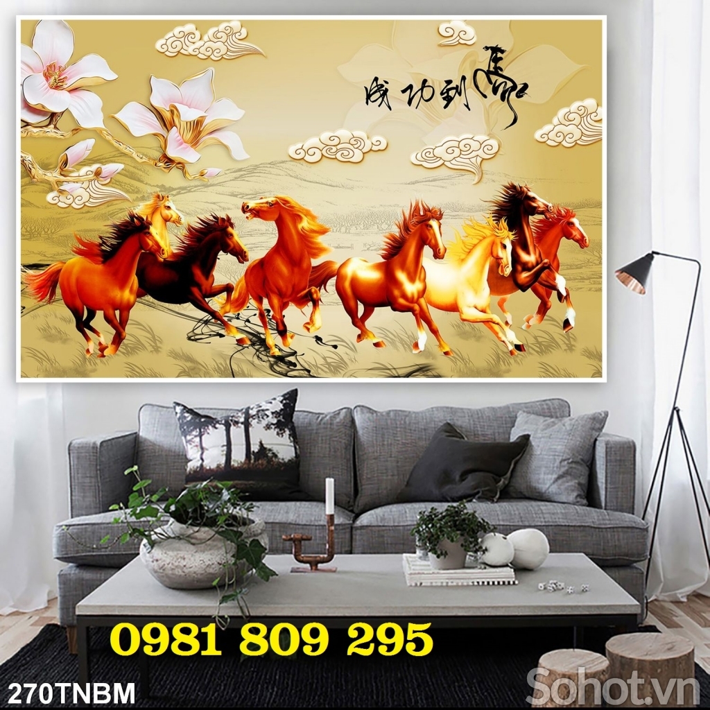 Tranh gạch 3d ngựa- mã đáo thành công HF5
