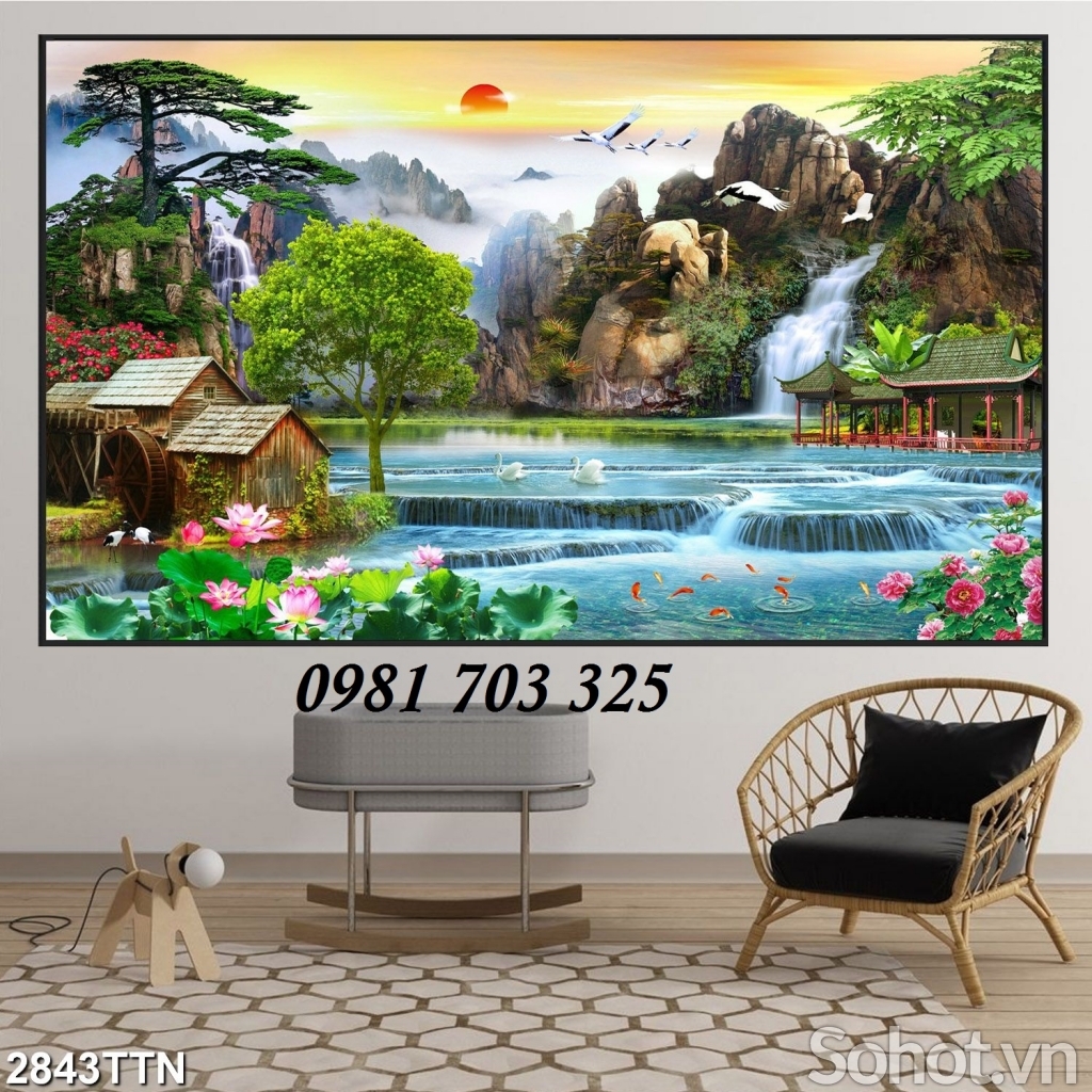 tranh phong cảnh 3D, gạch tranh trang trí