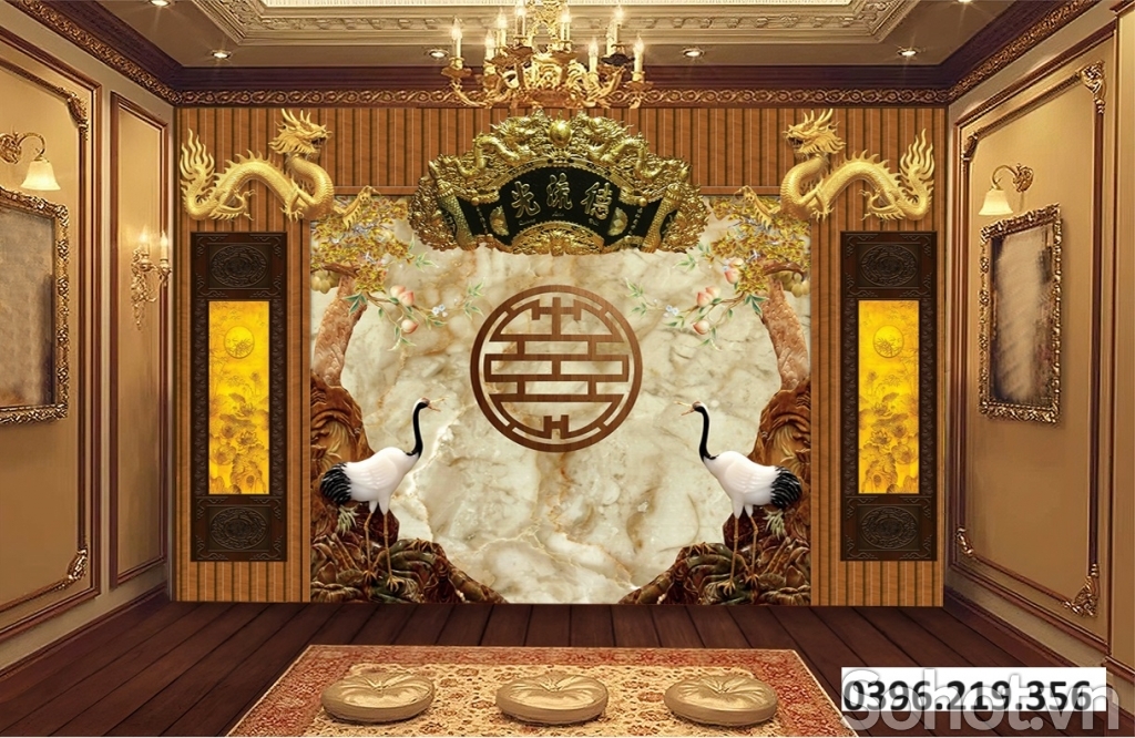 Gạch tranh 3D trang trí phòng thờ