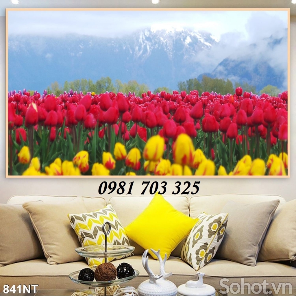 Gạch tranh vườn hoa màu sắc đẹp