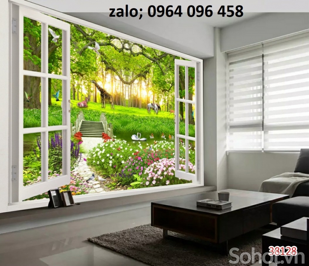 Tranh gạch ốp tường 3d cửa sổ - 22XPP