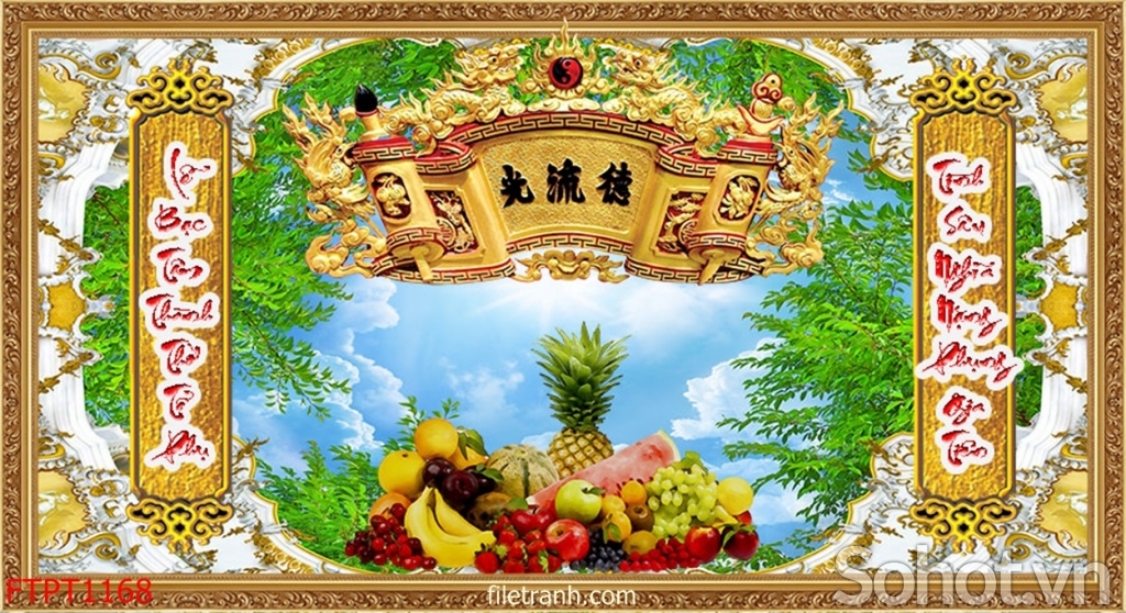 Tranh gạch 3d phòng thờ - MNK87