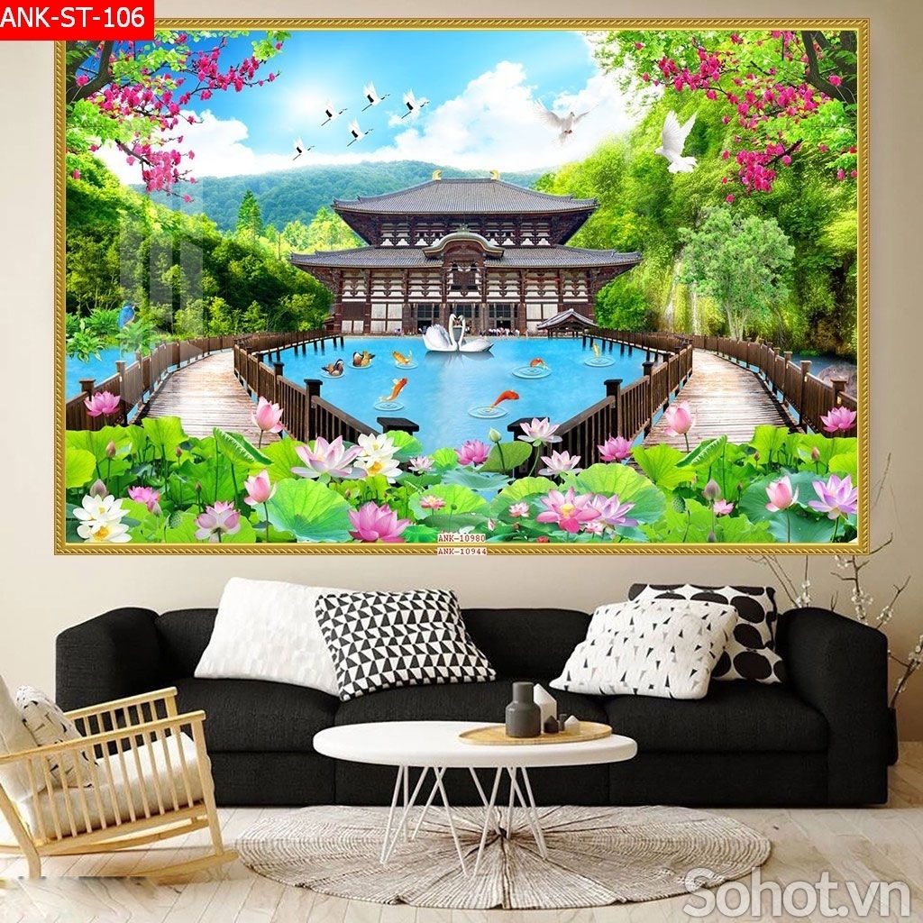 Tranh gạch 3d ốp tường phong thủy - SKC5444
