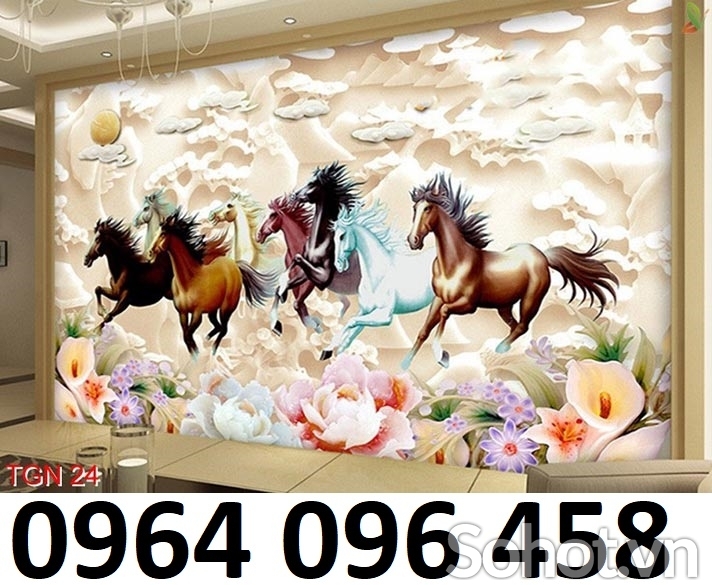 Tranh gạch 3d phong thủy mã đáo thành công - 533XCC