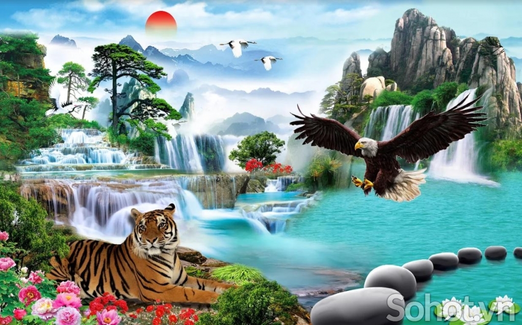 Tranh phong thủy - tranh gạch 3d phong thủy - SXNN32