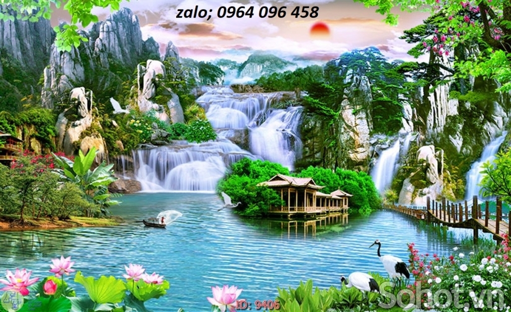 Tranh cảnh đồng quê - tranh gạch 3d đồng quê - HFD2