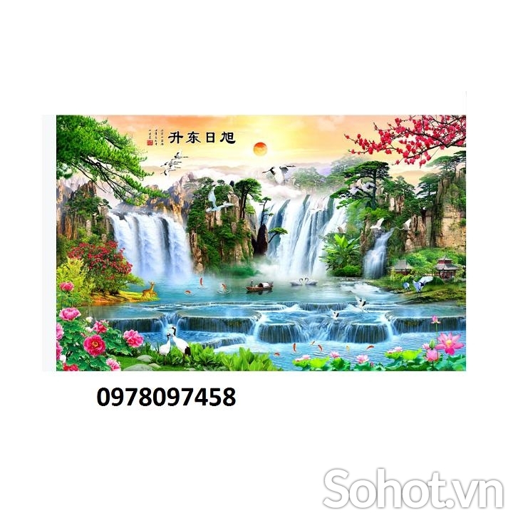 Tranh gạch 3D trang trí phòng khách