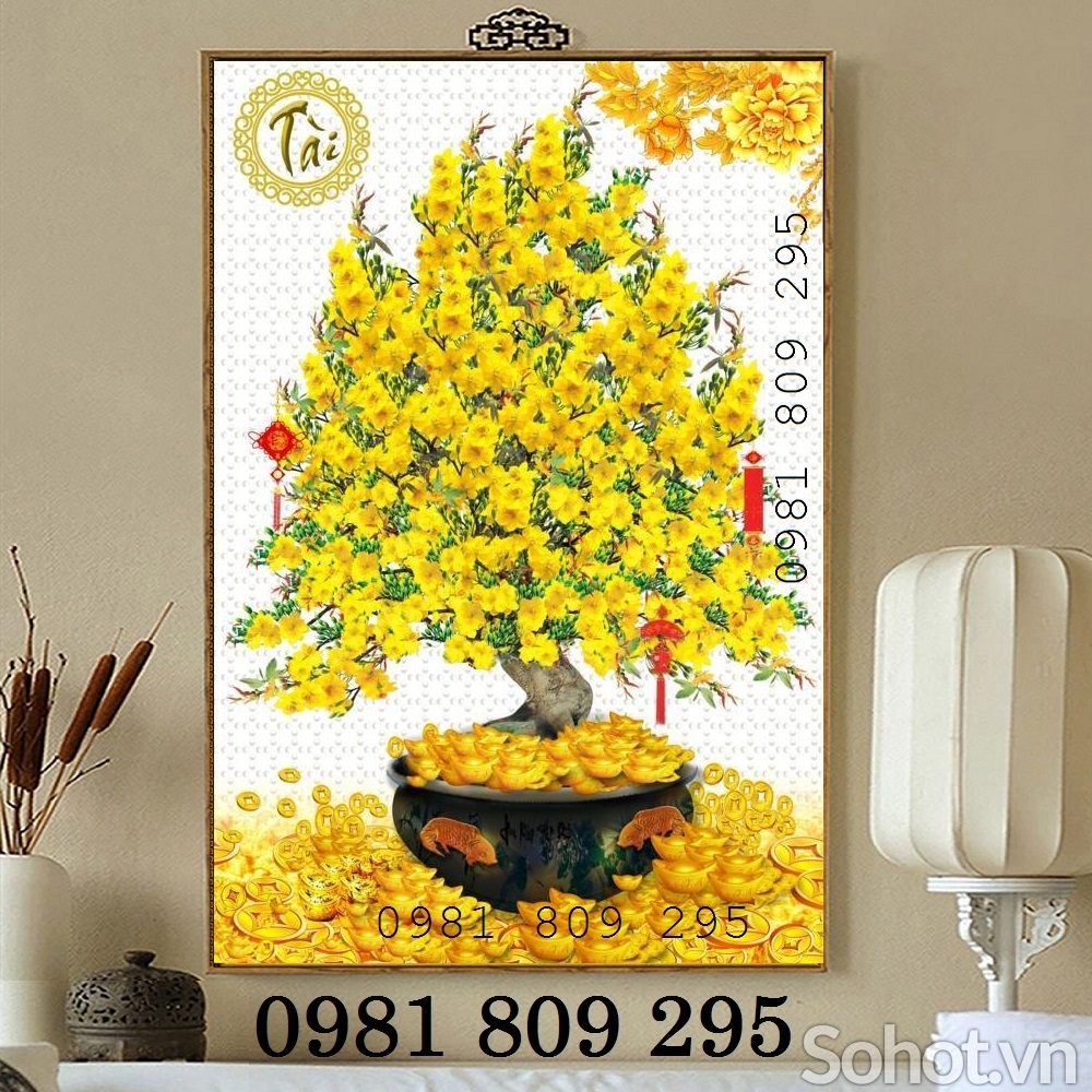 Mẫu gạch 3d cay mai vàng YH9