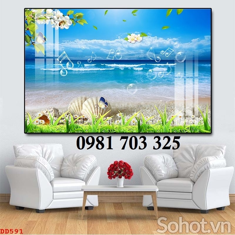 Tranh gạch ốp tường, tranh phong cảnh biển