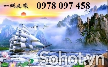 Tranh gạch - tranh thuyền buồm