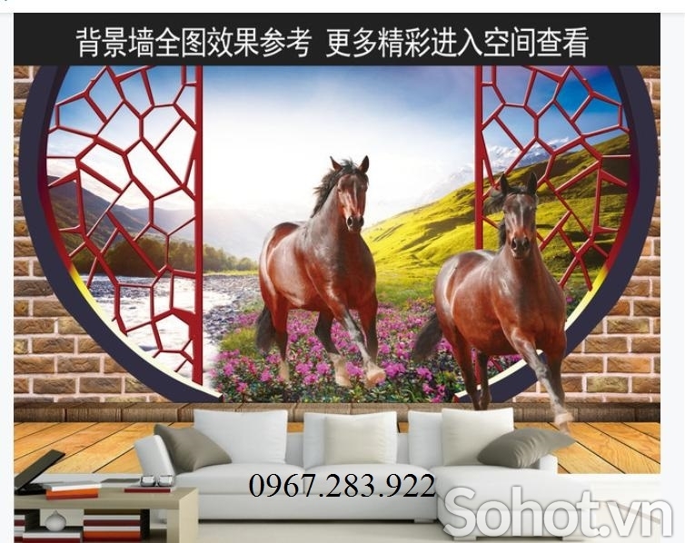 Gạch ốp tường 3D bát mã