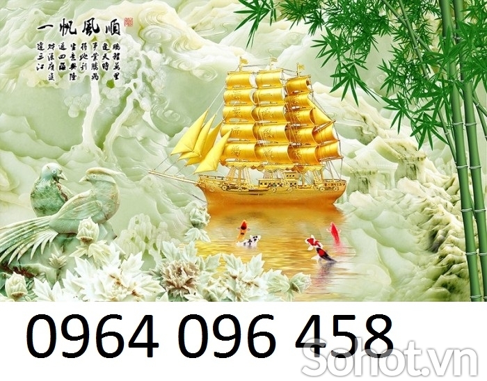 Tranh gạch 3d phong thủy thuận buồm xuôi gió - DLK059