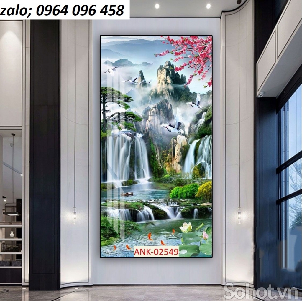 Tranh gạch 3d ốp tường khổ dọc - DXCC53