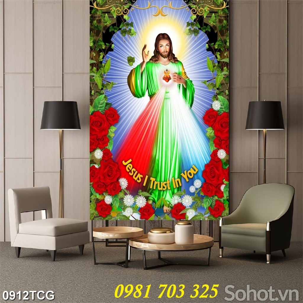 Tranh gạch men, tranh công giáo 3D trang trí tường