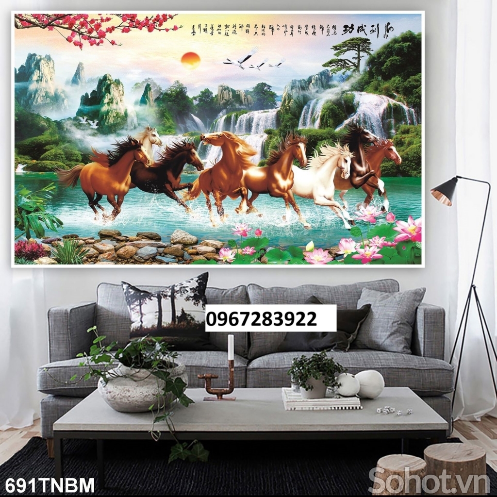 Tranh gạch bát mã phong thủy