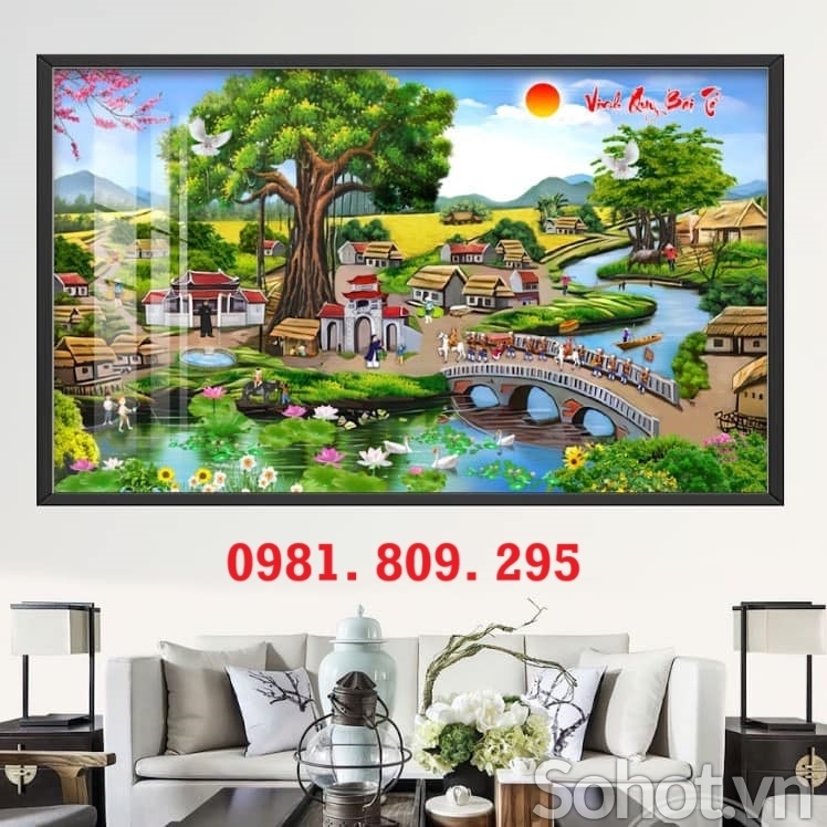 Tranh gạch 3d phong cảnh ốp chùa đẹp SG938